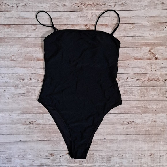 Relleciga Bandeau One Piece Swimsuit Black - Picture 4 of 11